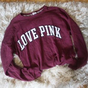 Victoria's Secret Pink Maroon Burgundy Sweatshirt
